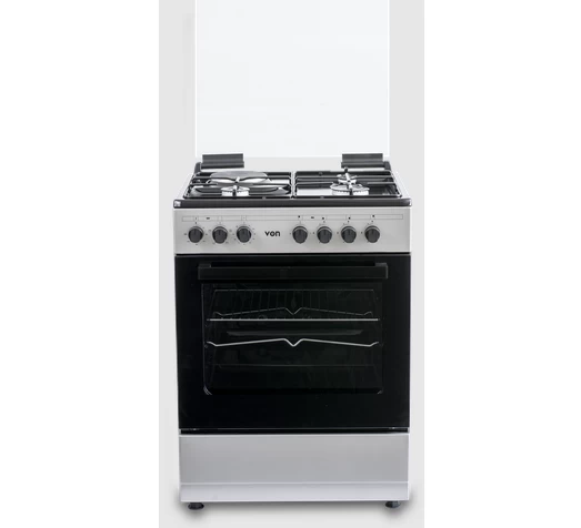 Von Cooker 3 Gas + 1 Electric - VCF653131NSY Enamel Black Inox Grey